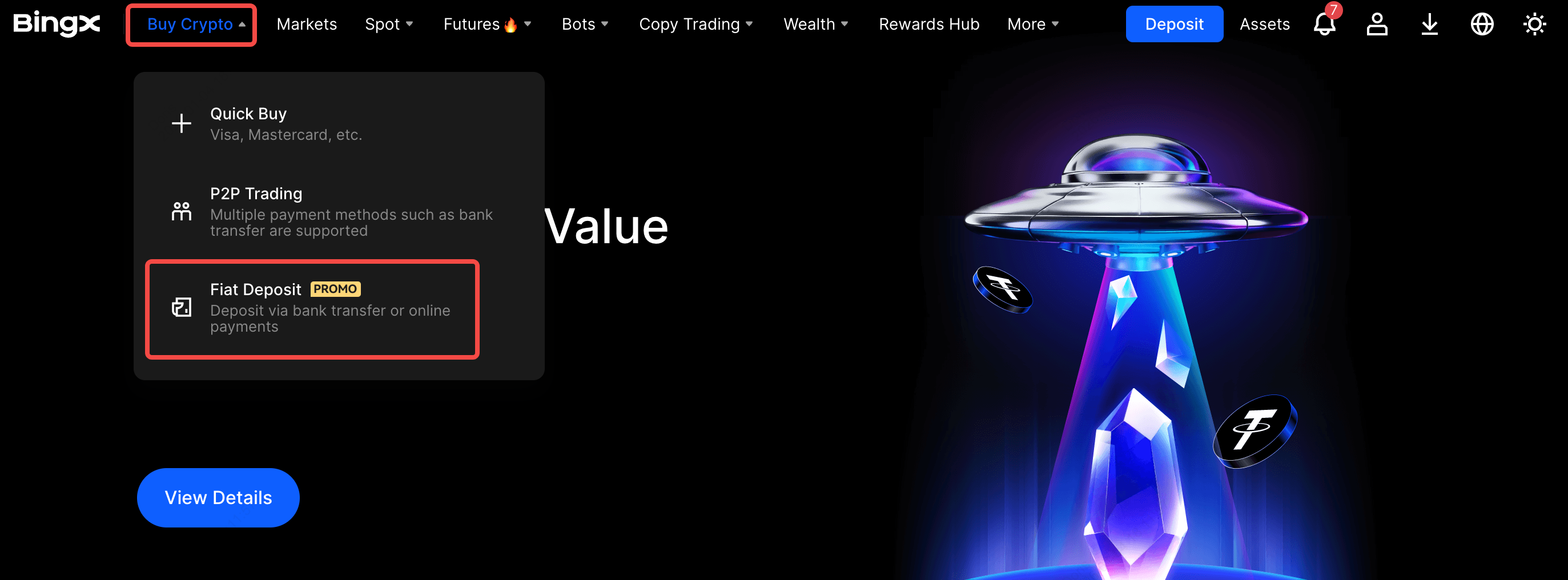 BingX Tutorial | How to Buy Crypto With Fiat Money (Web)